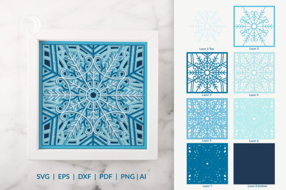 3D Snowflake Mandala SVG for Christmas Crafting Magic