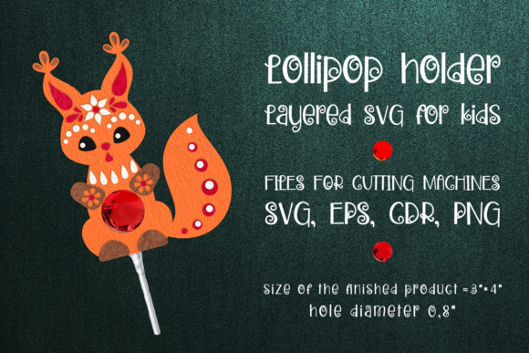 3D SVG Squirrel Lollipop Holder for Festive Christmas Branding