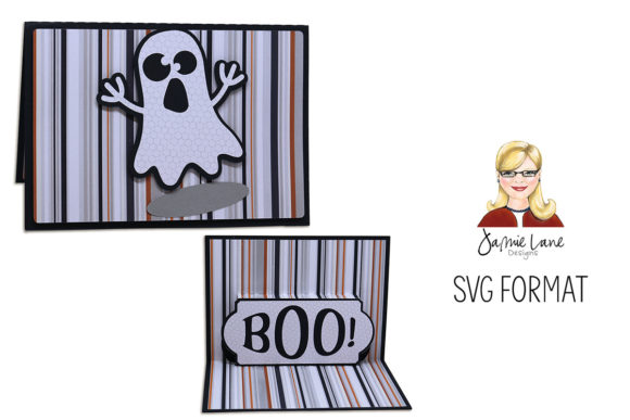 A2 Pop-Up Boo Card: Halloween-Themed 3D SVG for Festive Branding