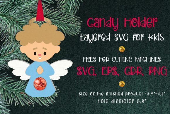 Angel Boy Christmas Candy Holder Svg: A 3D SVG for Festive Branding