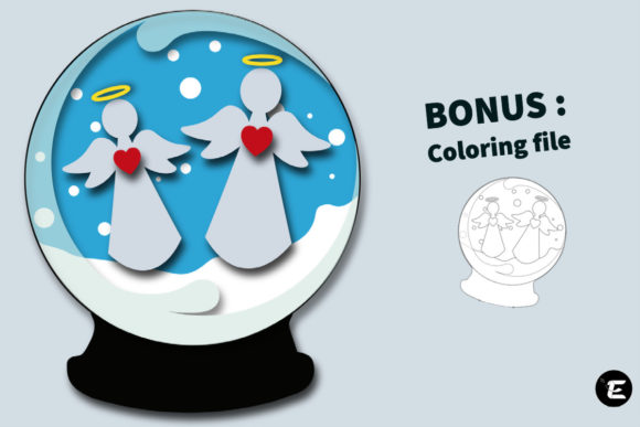 Angel Snow Globe: Festive 3D SVG for Christmas Branding