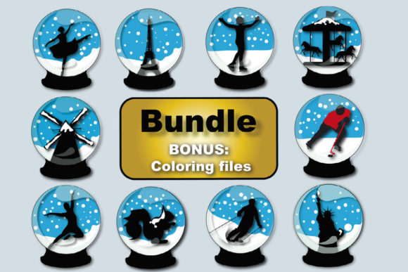 Bundle Snow Globes 2 – 3D SVG for Winter Sports Crafts