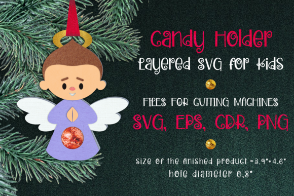 Christmas Angel Boy Candy Holder 3D SVG for Festive Branding