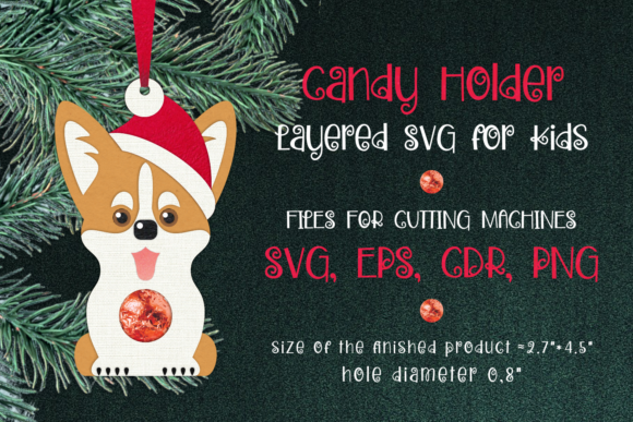 Corgi Christmas Ornament Candy Holder – A Festive 3D SVG for Seasonal Branding