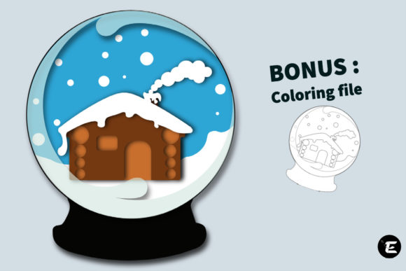 Cottage Snow Globe: A 3D SVG Christmas Illustration for Seasonal Design Projects