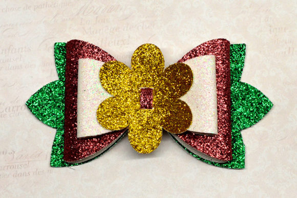 Flower Bow Template 3D SVG for Christmas Crafting Projects