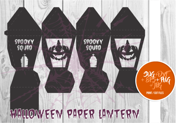 Halloween Paper Lantern Series A 0003: 3D SVG Shapes for Festive Branding