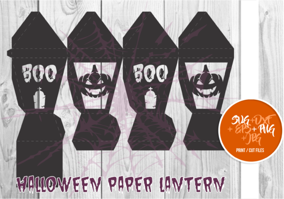 Halloween Paper Lantern Series A 0014: 3D SVG Design for Holiday Shapes