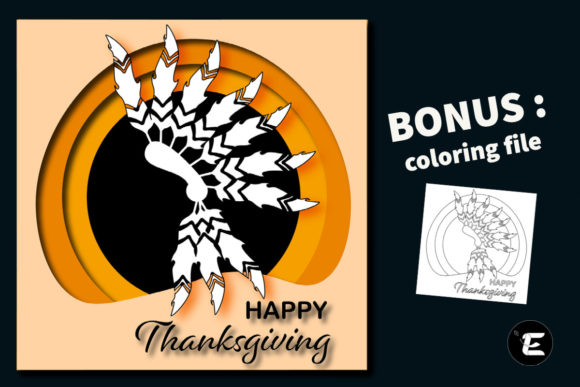 Happy Thanskgiving 3D SVG for Local Branding & Seasonal Packaging