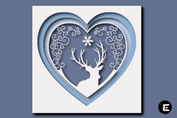 Heart Deer 3D SVG: A Christmas Design Asset for Seasonal Branding