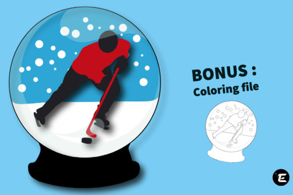 Ice Hockey Snow Globe: A 3D SVG Design for Sports-Themed Branding
