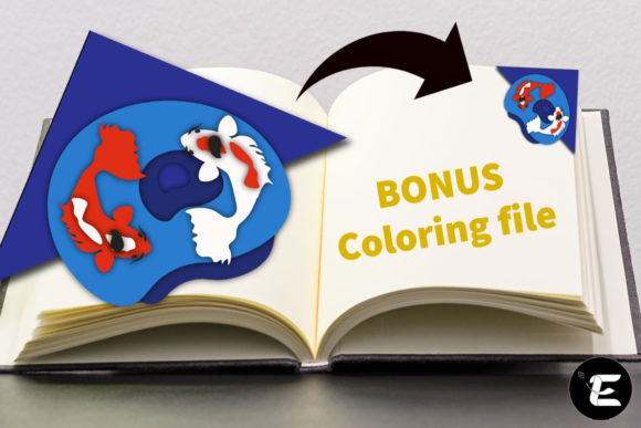Koi Fish Bookmark: A Versatile 3D SVG Shape for Creative Design Projects