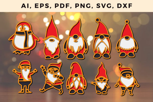 Layer Santa Claus Christmas 3D SVG Bundle for Festive Digital Sales