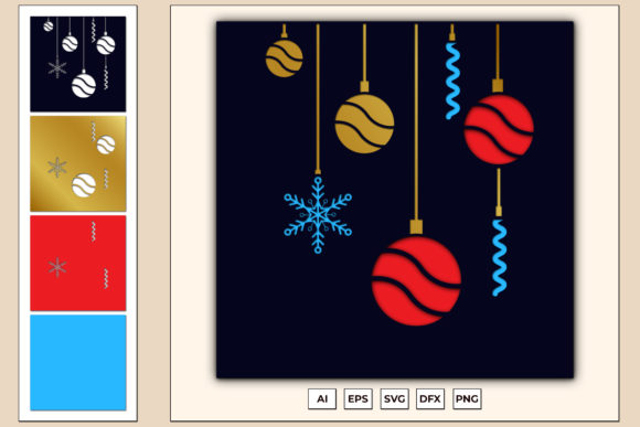 Layered Christmas Balls SVG: 3D Wall Art for Festive Web Design
