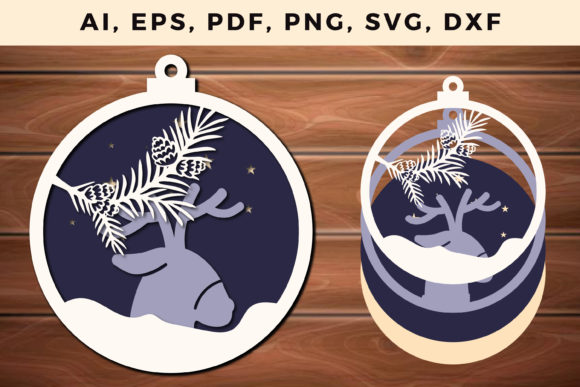 Multi Layer Christmas Ball Toys 3D SVG for Festive Editorial Design