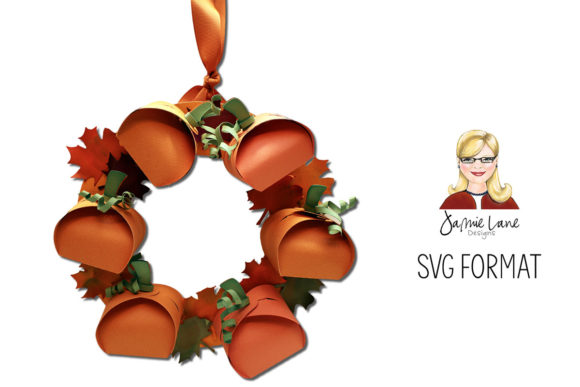Pumpkin Wreath: A Festive 3D SVG for Halloween Branding