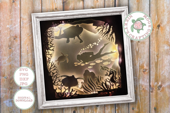 Scuba Diving Shadow Box: A 3D SVG Design for Immersive Editorial Visuals