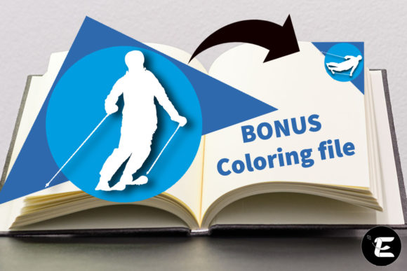 Skier Bookmark: A 3D SVG Design for Winter-Themed Branding and Visual Content