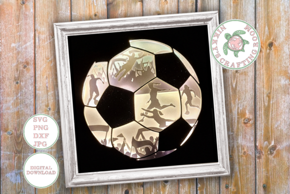 Womens Football 3D SVG Shadow Box Template for Local Brand Storytelling